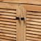 Baxton Studio Coolidge ModernOak Brown Finished Wood 3-Door Shoe Storage Cabinet with Drawer 196-11928-ZORO - alternate 4